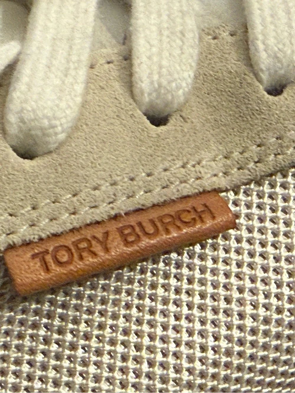 Tory Burch Ladybug Sneaker Nytech Intra Mesh Cream Blue Size 8